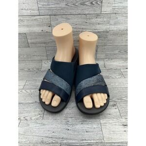 Clarks Cloudsteppers Women's Navy Blue Comfort Slide Sandals Size 8 M